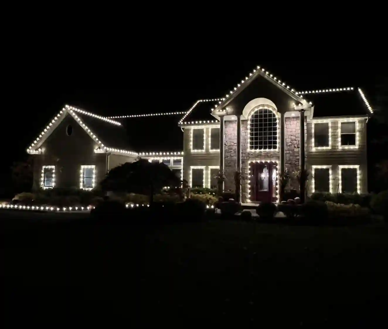 Dr. Glow team providing professional holiday lighting services in Long Island